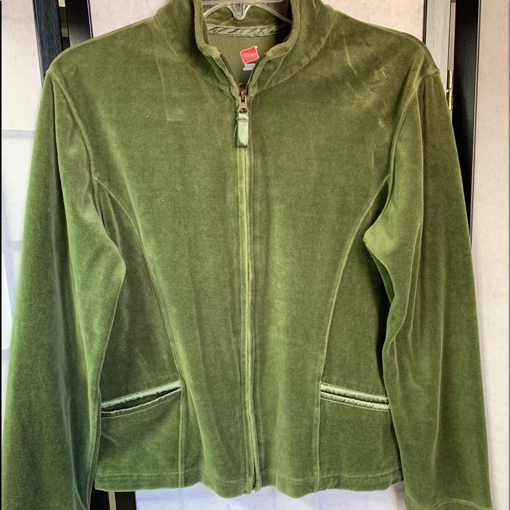 T21- 231 OLVE VELUR ZIP UP TOP